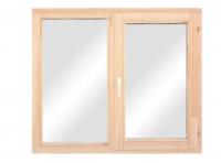 Двухстворчатое деревянное окно со стеклопакетом 1160*1320 мм