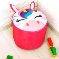 Детские пуфики ZABIAKA Мягкая игрушка-пуфик «Единорог», 40 × 40 см, цвет розовый