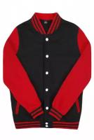 Куртка бомбер / Street Style / Varsity Classic Jacket V 2 / чёрный с красными рукавами / (XL)