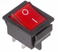 Выключатель клавишный IRS-201 ON-OFF 250V 30А (4с) красный с подсветкой