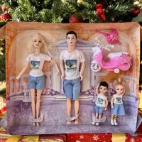 Набор кукол Семья с аксессуарами / Кен, Барби, ребёнок / для девочек