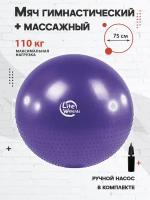 Мяч гимнастический массажный Lite Weights 75 см с насосом