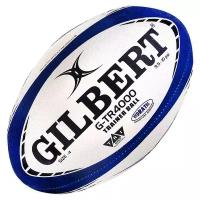 Мяч для регби GILBERT G-TR4000, 42098104, размер 4, резина, ручная сшивка, белый-темно-синий