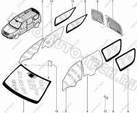 Стекло RENAULT Logan/LADA Largus двери переднее левое зеленое КМК, RENS0014 ( 8200240555 )