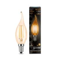 Лампа светодиодная Gauss 104801005 LED Filament Candle tailed E14 5W 2700K Golden