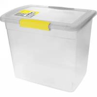 Ящик для хранения 20л «Laconic» с защелками желтый/серый