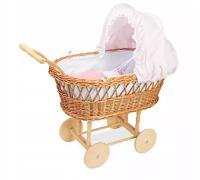 Petitcollin Wicker Doll Pram (Коляска Петитколлин для кукол до 40 см розовая)