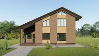 Проект жилого дома SD-proekt 15-0037 (152,2 м2, 9,09*9,87 м, керамический блок 380 мм, облицовочный кирпич)