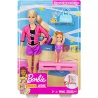 Barbie Кукла Спортивная карьера Тренер по гимнастике блондинка 28 см и 10 см, FXP39