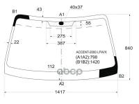 Стекло Лобовое Hyundai Accent (Сборка Россия) 4/5d 00-12/Verna 3/4/5d 00-06 XYG арт. ACCENT-2000 LFW/X