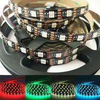 Светодиодная лента RGB, SMD 5050, 60 диодов, IP33, Черная основа, 5В, резка ч/з 1 диод - Цвет свечения:RGB