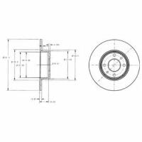 Комплект тормозных дисков передн. ALFA 164, Mito, FIAT Bravo DELPHI BG2322