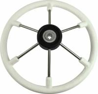 Рулевое колесо LEADER TANEGUM белый обод серебряные спицы д. 400 мм VN7400-08