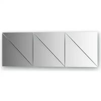 Зеркальная плитка с фацетом 15 mm - комплект 6 шт EVOFORM BY 1541 (треугольник 25х25 cm, серебро)