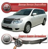 Дефлектор капота для Toyota Corolla Fielder 2004-2006 Шелкография карбон серебро