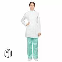 Блуза медицинская женская удлиненная м13-БЛ длинный рукав белая размер 52-54 рост 170-176, 830093