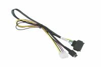 Интерфейсный кабель Supermicro Интерфейсный кабель Supermicro CBL-SAST-0956 Вилки кабеля SFF8611,SFF8639,4-pin Power Длина кабеля 0.55м