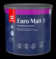 Краска интерьерная Tikkurila Euro White глубокоматовая белая 2,7 л