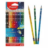 Maped Карандаши 12 цветов Maped Color Peps cosmic пластиковые, декорированные, европодвес