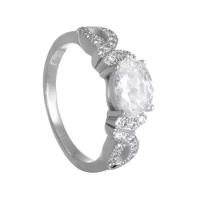 Серебряное кольцо 'Диадема' с белыми фианитами, размер 16,5
