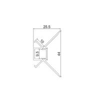 ICLED Алюминиевый профиль встраиваемый в гипсокартон 345 (2500*44*25,5мм с рассеивателем, внутренний угол)