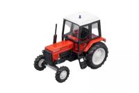 TRACTOR MTZ-82 (USSR RUSSIA) RED/BLACK | трактор МТЗ-82 красный/черный (металл)