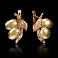 PLATINA jewelry Золотые серьги с лазерной гравировкой 02-4097-00-000-1113-42