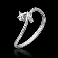 PLATINA jewelry Кольцо из белого золота с бриллиантом 01-0054-00-101-1120-30, размер 16