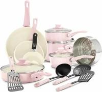 Набор кастрюль и сковородок GreenLife Soft Grip Healthy Ceramic Nonstick (Pink)