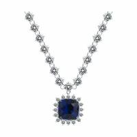 Серебряное колье DIAMANT-ONLINE 298724 с фианитом, Серебро 925°, размер 35