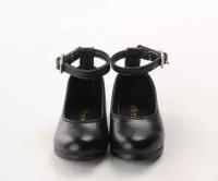 Туфли Dollmore Basic Ring Flat Shoes Black (Базовые чёрные с ремешком для кукол Доллмор 46-52 см)