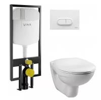 Комплект унитаз VitrA Normus 9773B003-7201 с инсталляцией + кнопка