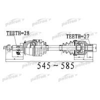 Полуось передний правый / левый 28X545X60X27 SSANG YONG REXTON 2001 - Patron PDS0534