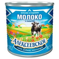 Молоко цельное сгущенное с сахаром Алексеевское, 380г ж/б