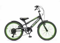 Детский скоростной горный велосипед на 7 - 10 лет Black Aqua 20 дюймов черно - зеленый