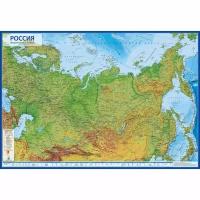 Географическая карта России физическая 60 х 41 см 1:14.5 млн без ламинации