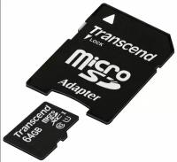 Transcend microSD 64Gb UHS-I (class10) 60mb/s 400х
