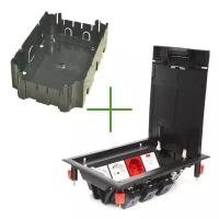 Ecoplast LUK/8P Люк в пол на 8 модулей с суппортом и коробкой (45х45мм) 70081+70160, пластик 70082
