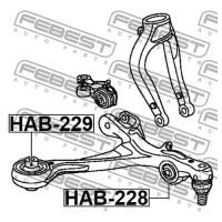 Сайлентблок переднего рычага, HAB228 FEBEST HAB-228
