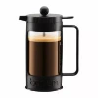 Bodum Кофейник с прессом Bean (0.35 л), 7.8х12.2х16.8 см, черный 11375-01 Bodum