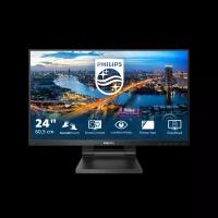 Philips Монитор LCD 23.8'' [16:9] 1920х1080(FHD) IPS, nonGLARE, TOUCH, 250cd/m2, H178°/V178°, 1000:1, 50M:1, 16,7 миллионов цветов, 4ms, VGA, DVI, 1,4, 1,2, Height adj, Tilt, Swivel, Speakers, 3Y, Black