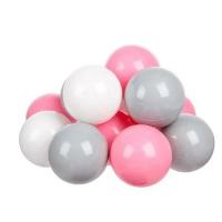 Шарики для сухого бассейна с рисунком, диаметр шара 7,5 см, набор 30 штук, цвет розовый, белый, серы