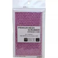 Premium mesh scrubber мочалка-сетка для мытья посуды и кухонных поверхностей с ворсистой полиэстеровой нитью, жесткая, 25х20 см, 1 шт