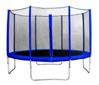 Батут с защитной сеткой КМС Trampoline 12 3,7 м Черный/синий