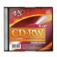 Комплектация 5 шт. Диск CD-RW, VS, 700 Mb, 4-12 x Slim Case, 1 штука, VSCDRWSL01