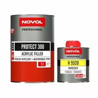 Грунт акриловый NOVOL Professional Protect 300 MS 4+1 (+отвердитель H 5520), белый, для различных материалов, 1л+250мл, арт. 37031