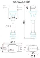 Катушка свечи NS QR20DE/QR25DE 00-, Y11/W11/M12/T30/P12/J31/C24/U30/Z50 (4) ST-22448-8H315 Sat ST224488H315