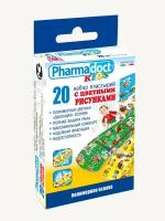 Лейкопластырь Pharmadoct Пластырь детский с цветными рисунками набор 20шт