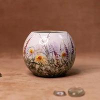 Ваза интерьерная, декор, сувенир, подарок, керамическая ваза шар 