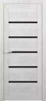 Межкомнатная дверь (дверное полотно) Albero Вена Эко-Шпон / Дуб нордик / Черное стекло 80х200